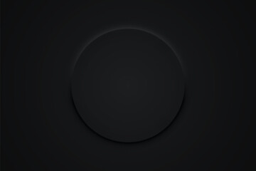 Abstract black background, circle shape with light and shadow.