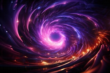 Whirling Abstract Vortex, on an isolated Electric Purple background, Generative AI