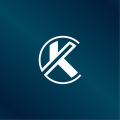 Alphabet letters monogram logo CK or KC