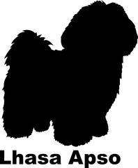 Dog Lhasa Apso silhouette Breeds Bundle Dogs on the move. Dogs in different poses.
The dog jumps, the dog runs. The dog is sitting. The dog is lying down. The dog is playing
