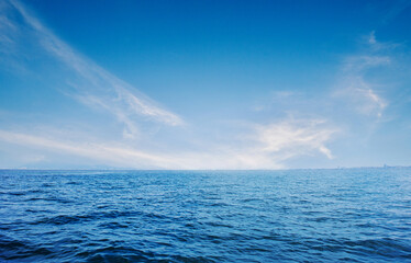 Beautiful blue sea and sky for background - Powered by Adobe