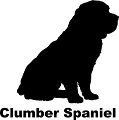 Dog Clumber Spaniel silhouette Breeds Bundle Dogs on the move. Dogs in different poses.
The dog jumps, the dog runs. The dog is sitting. The dog is lying down. The dog is playing
