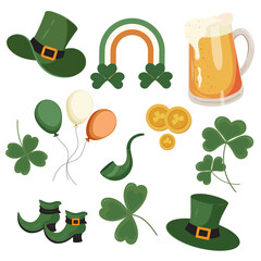 St. Patrick's Day element collection. It is a vector illustration - obrazy, fototapety, plakaty