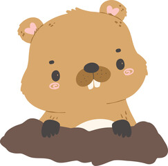 Cute Groundhog illustration