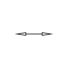 Dual double ended arrow. Thin straight two sided arrow. Vector illustration and symbol.