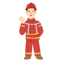 a simple drawing of a fireman