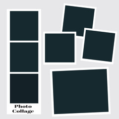 7 photo collage template. vector illustration, new collections