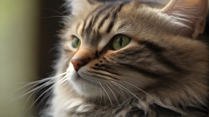 Close-up of a Cat's Whisker, Capture the details of a cat's whisker, emphasizing its length and unique sensory structures, generative AI, background image