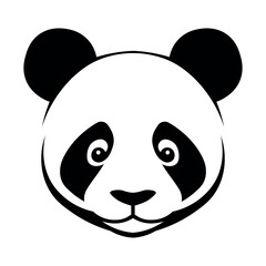 Panda black vector icon on white background