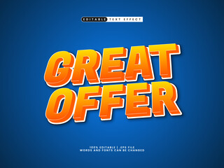 great offer editable text effect in a sale style