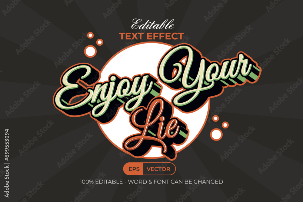 Aufkleber quote text effect 3d style. editable text effect.