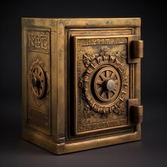 Historic antique art deco safe box - obrazy, fototapety, plakaty