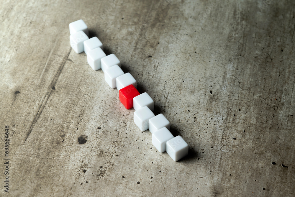 Poster zig-zag row of small cubes