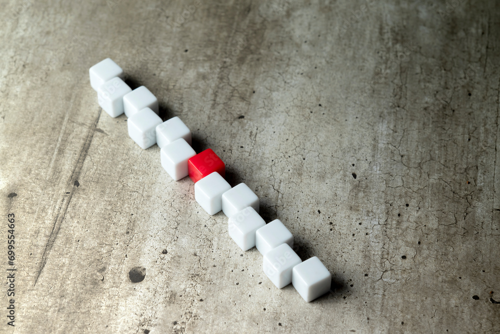 Poster zig-zag row of small cubes