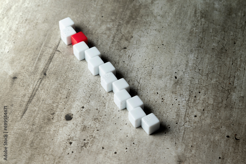 Poster zig-zag row of small cubes