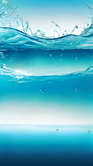 Abstract Blue Water Splash Art
