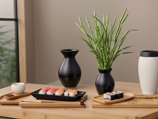 Exquisite close-up featuring an array of meticulously crafted sushi, highlighting the finesse and artistry behind each delectable piece. Ideal for promoting culinary excellence and Japanese cuisine.