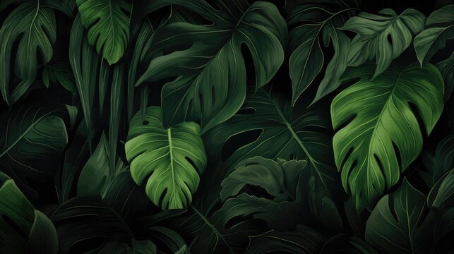 Green leaf background. Generative AI