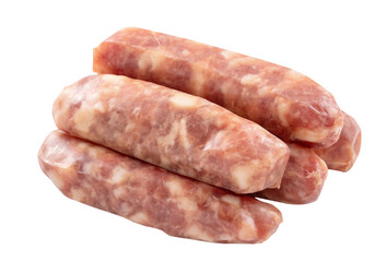 Raw Taiwanese sausage in garlic flavor isolated on white background.