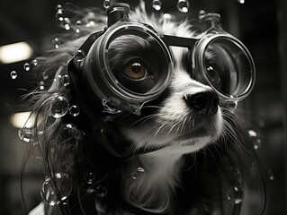 Dog with glasses