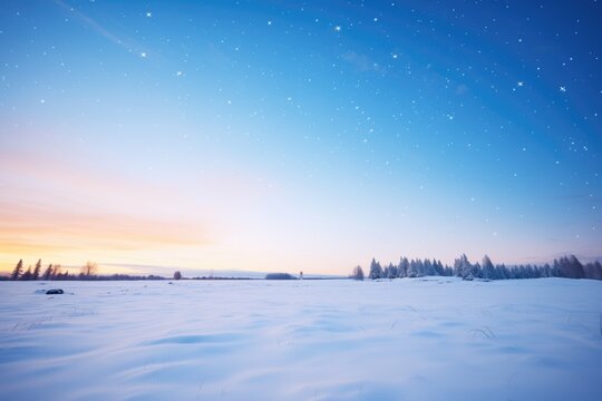 snow fields with orions belt