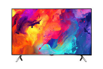 modern flat-screen TV displaying a vibrant and colorful abstract art