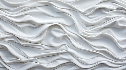 Obraz premium Messy white bedsheets. Top view of white bedsheets. White bed sheets for background.
