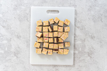 Homemade candy cane fudge