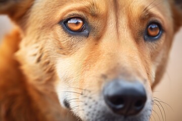 close-up of a dingo with intense hunting gaze