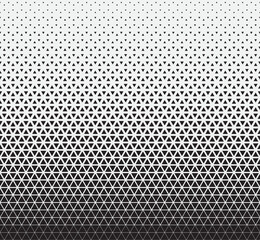Monochrome Halftone triangle seamless border, geometric repeat pattern background in minimal style - obrazy, fototapety, plakaty