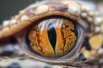 close-up of leopard geckos eye and scales