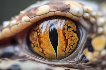Crédence de cuisine en verre imprimé Léopard close-up of leopard geckos eye and scales