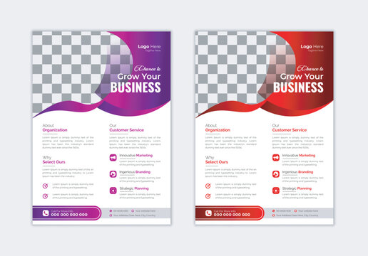 Business Flyer template layout design.
Corporate creative colorful business flyer
poster flyer pamphlet brochure cover design layout space for photo background, vector template design A4 size.