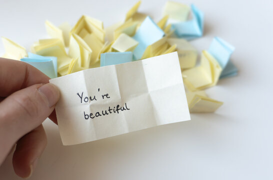 Love notes, mini cards on paper, you are beautiful