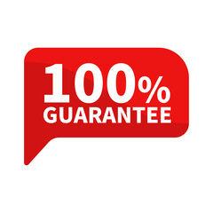 100 Percent Guarantee In Red Rectangle Shape For Sale Promotion Warranty Business Marketing Social Media Information
