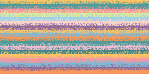 Abstract colorful grass field childish style background vector illustration.