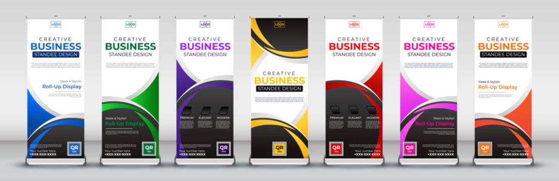 Creative abstract business Roll up banner for business events, marketing presentations, pull up banners for x stands with print ready design