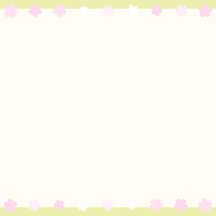 シンプルな桜の花びら黄緑スクエア壁紙⭐︎