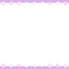 シンプルな桜の花びらスクエア紫フレーム⭐︎PNG