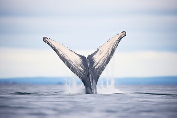 whale tail flipping while diving