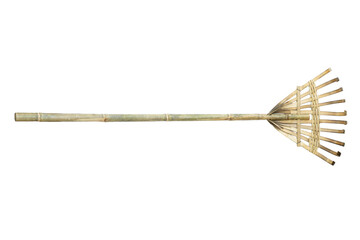 Bamboo rake is a natural material woven and tied with rope, used for sweeping or hooking things that need to be cleaned.