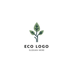 Eco leaf logo in white background