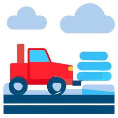 Parking lot with snow removal equipment vektor icon illustation