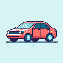 illustration of a red car