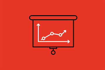 growth chart illustration in flat style design. Vector illustration.	