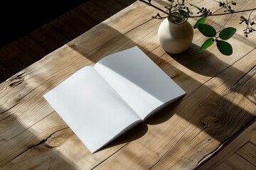 an open book sitting on top of a wooden table