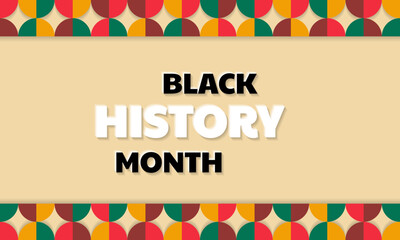 Vector illustration for celebrating African American History Month with text black history month
