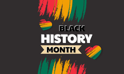 Vector illustration for celebrating African American History Month with text black history month