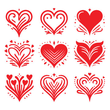 Set of love collection icons on a white background, Vector illustration.