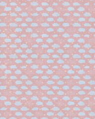 Background template in soft colors with images of clouds, stars and polka dots. Images for publication on social networks, banners, cards, covers, invitations, posters, backgrounds, backgrounds